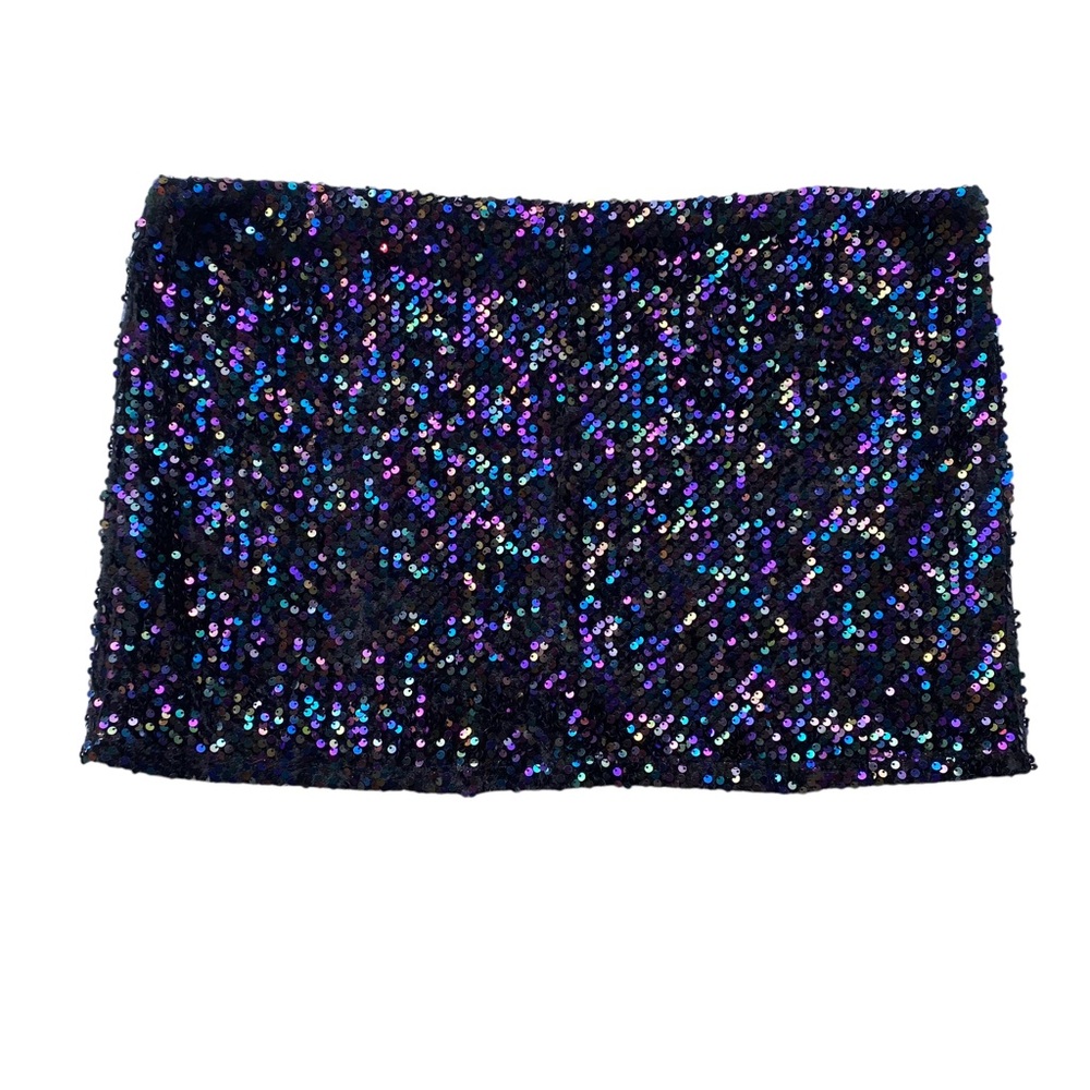 Wild Fable Sequin Mini Skirt - Black and Purple - Picture 3 of 9